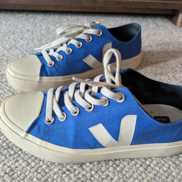 Veja Wata II low canvas Paros Pierre in cerulean blue - Picture 1 of 5